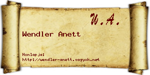 Wendler Anett névjegykártya
