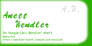 anett wendler business card